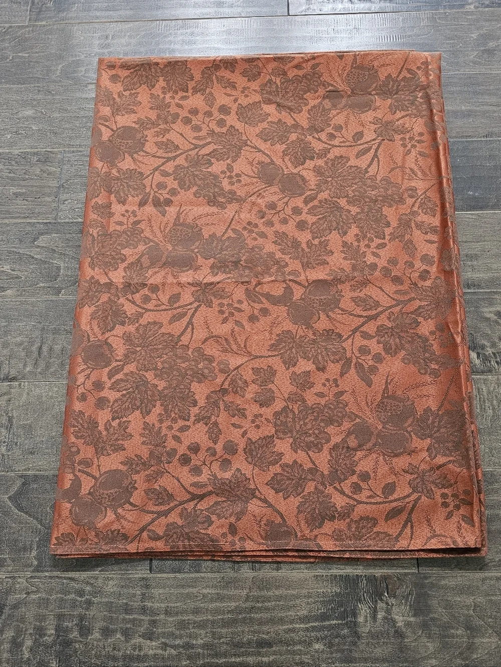 Vintage Lauren Ralph Lauren Campbell Jacquard Rust Copper Rectangular Tablecloth